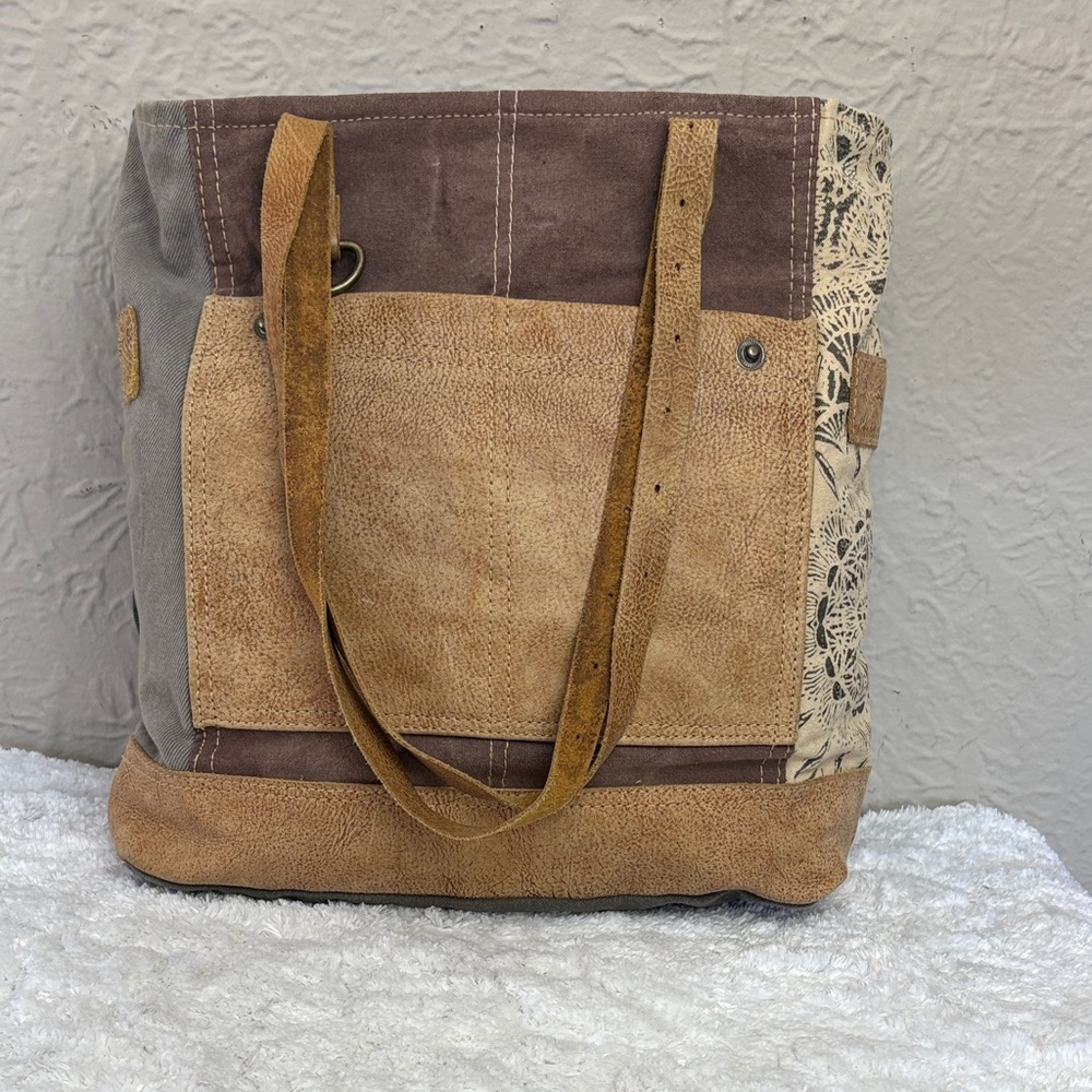 Myra Bag Side Floral Print Canvas Tote Bag - Picture 2 of 12